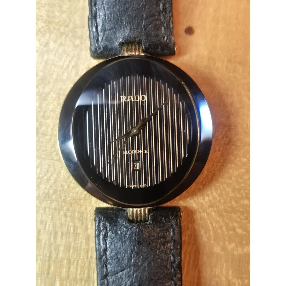 Rare RADO Florence 152.3694.2 Quartz Black Watch 32mm. New Battery Installed